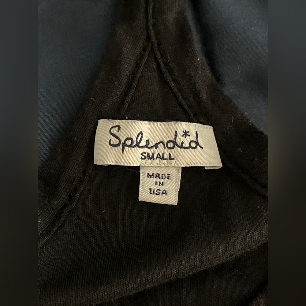Splendid Ruched Racerback Black Tank Dress Small - Picture 8 of 10